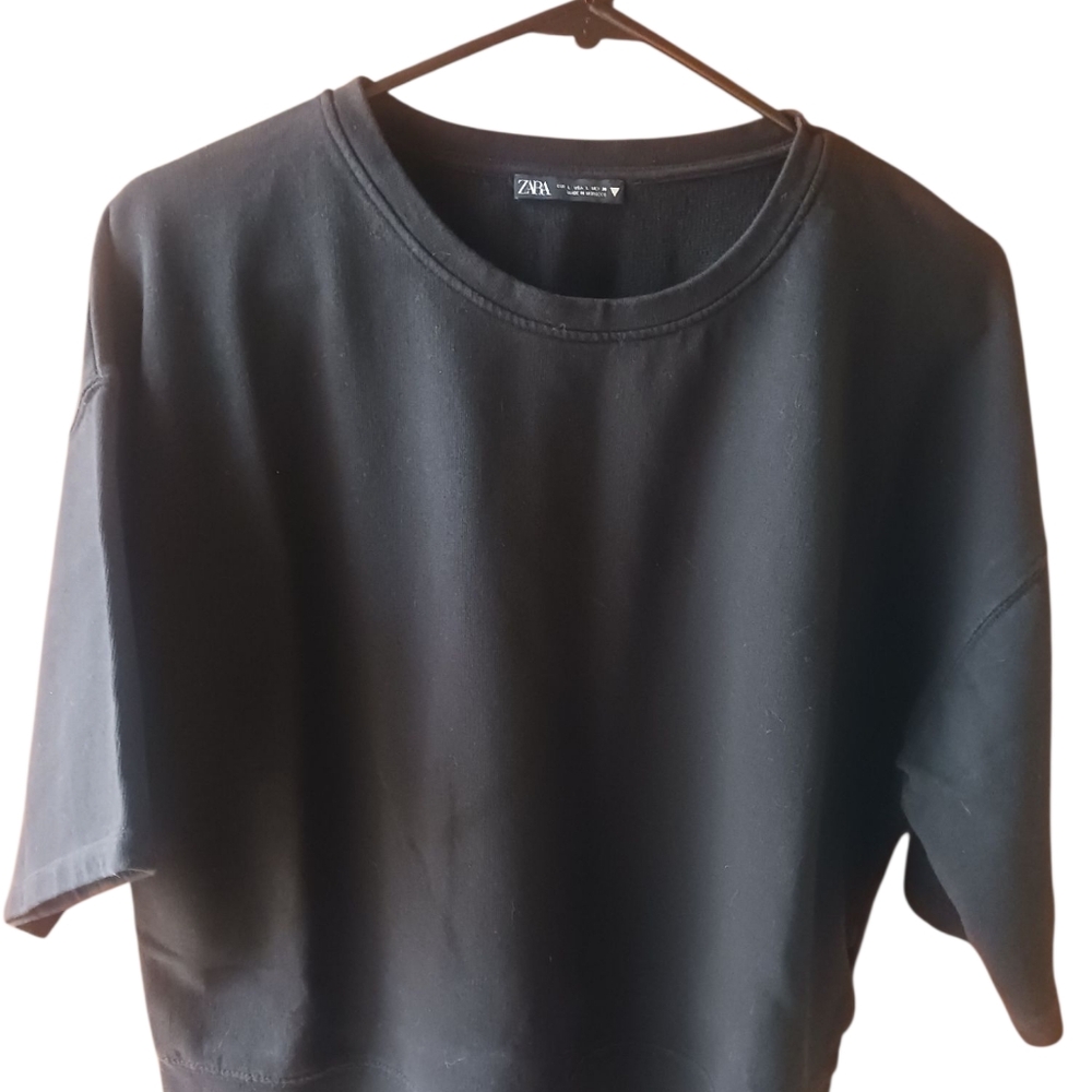 Zara Jet Black Casual Top